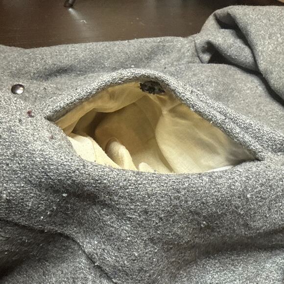 Vintage 1960s Wool Bomber Jacket Men’s L 42-44 Gray Red Lining Sherpa USA Made - Picture 14 of 16